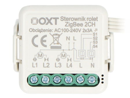 Tuya - 2-kanałowy mini sterownik rolet ZigBee - aplikacja Android / iOS - OXT SWTZ28