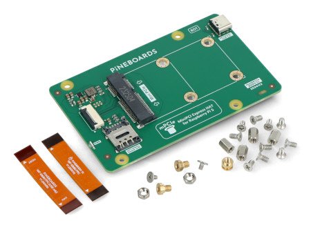 Pineboards Hat mPCIe - adapter mini PCIe + USB 2.0 + nano SIM do Raspberry Pi 5