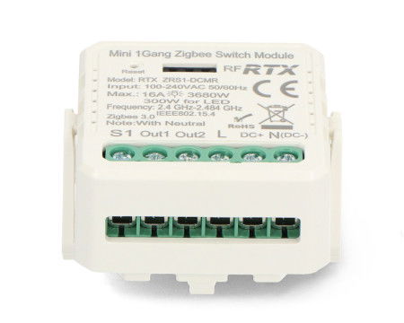 Tuya - przekaźnik beznapięciowy 12 V / 230 V - ZigBee - aplikacja Android / iOS - RTX ZRS1-DCMR