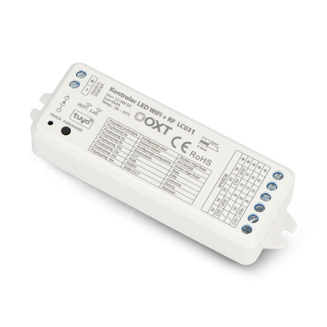 Tuya - sterownik taśm i pasków LED RGBW + CCT 5w1 - ZigBee / RF SD - aplikacja Android / iOS - OXT LC031