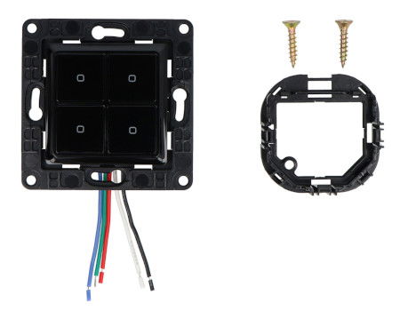 Shelly Wall Switch 4 - inteligentny włącznik ścienny - 4 przyciski - czarny