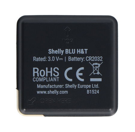 Shelly BLU H&T - inteligentny czujnik temperatury i wilgotności Bluetooth - czarny