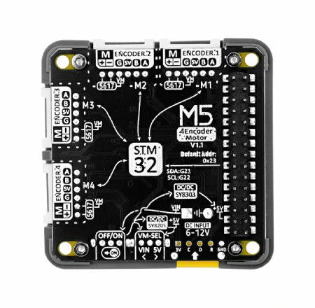 4EncoderMotor Module V1.1 - 4-kanałowy sterownik silników - STM32 + BL5617 - do modułów deweloperskich M5Core - M5Stack M138-V11