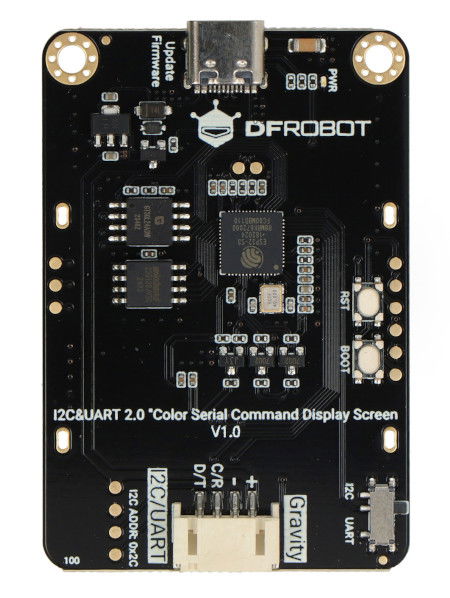 Gravity - wyświetlacz LCD IPS 2'' 320 x 240 px - I2C / UART - kolorowy - DFRobot DFR0997