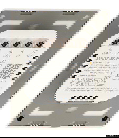 Sonoff M5-3C-80W - inteligentny włącznik ścienny WiFi / Matter - 3-kanałowy - biały