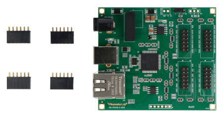 Numato Lab - 32-kanałowy moduł Ethernet GPIO z wejściami analogowymi - złącza na górze - NLETHGC032-HT