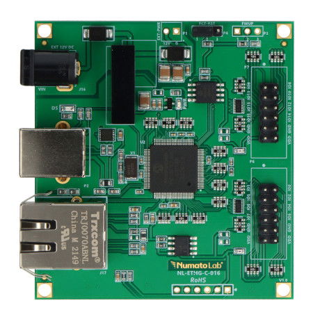 Numato Lab - 16-kanałowy moduł Ethernet GPIO z wejściami analogowymi - złącza na górze - NLETHGC016-HA