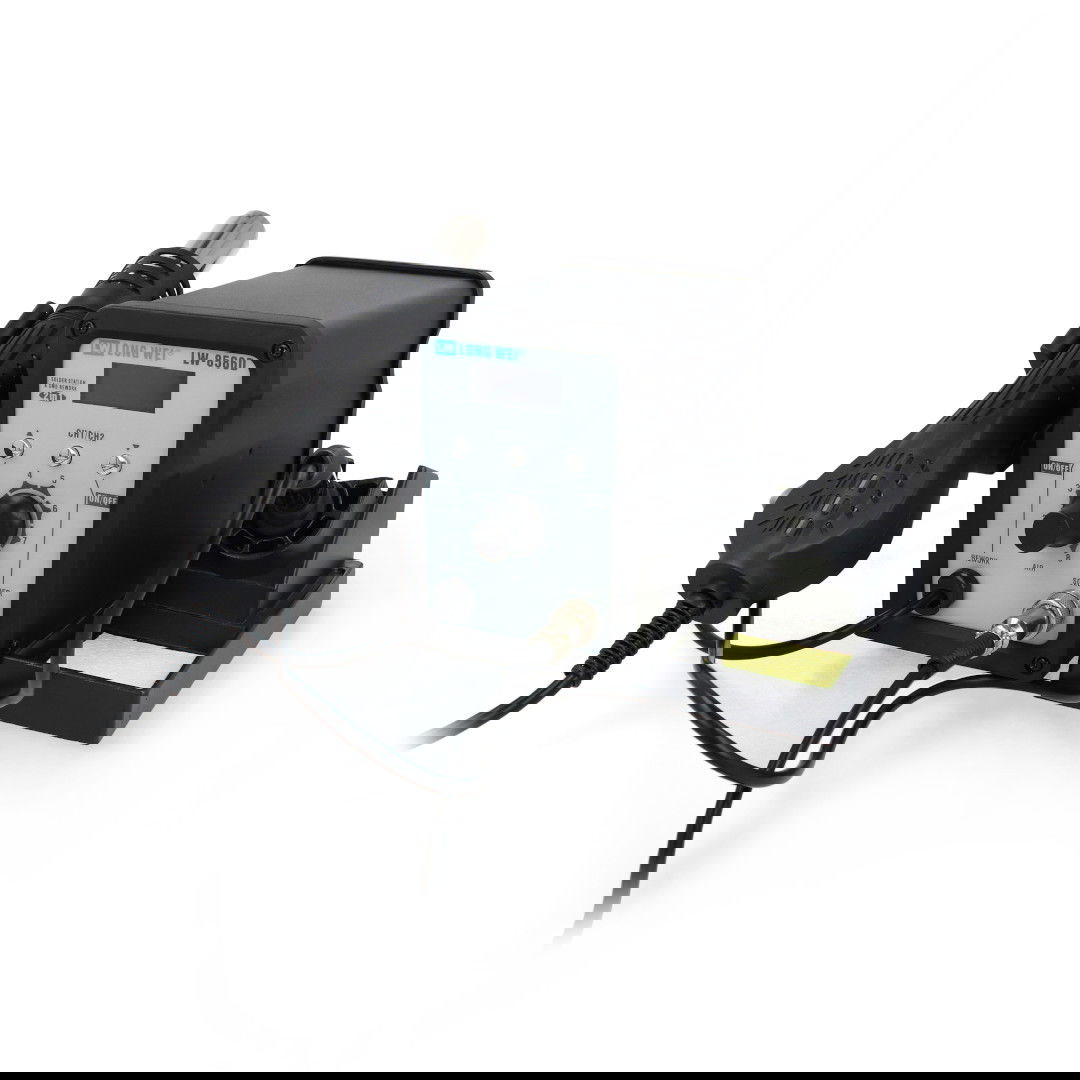 Stacja lutownicza 2w1 hotair i grotowa LongWei LW-8586D z wentylatorem w kolbie - 700 W