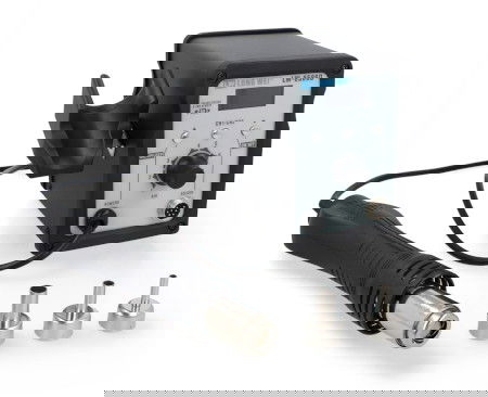 Stacja lutownicza 2w1 hotair i grotowa LongWei LW-8586D z wentylatorem w kolbie - 700 W