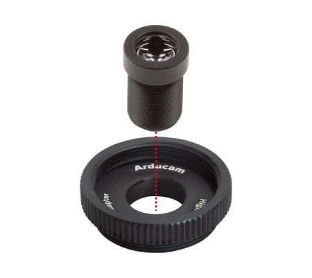 Obiektyw M1825ZH02S M12 25 mm 1/1,8'' o niskim zniekształceniu - do kamer ArduCam - ArduCam LN075