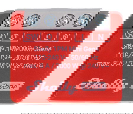 Shelly 1PM Mini Gen4 - przekaźnik 240V/8A WiFi/Bluetooth/ZigBee - aplikacja Android/iOS