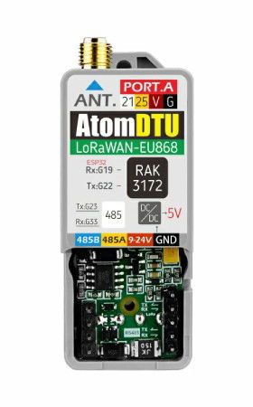 Atom DTU LoRaWANEU868 - moduł komunikacyjny LoRaWAN z anteną - STM32WLE5 - do modułów deweloperskich M5Atom - M5Stack A152-EU868