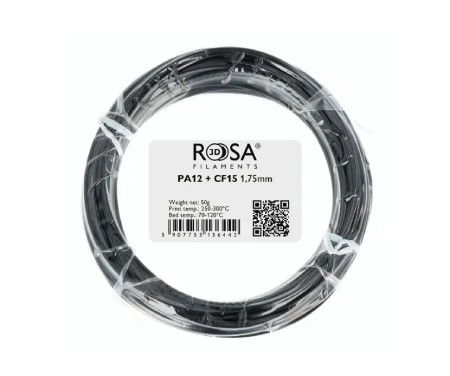 Filament Rosa3D PA12 + 15CF 1,75 mm 50 g - Black