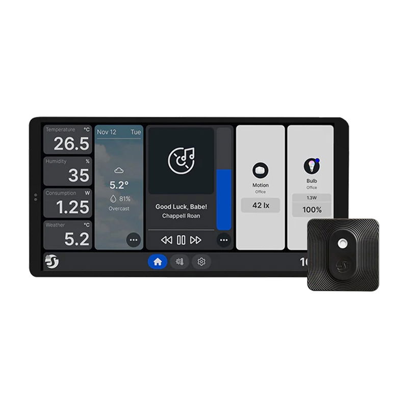 Shelly Wall Display X2 - inteligentny panel sterowania z przekaźnikiem 5 A WiFi/Bluetooth + czujnik BLU H&T - czarny