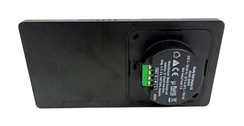 Shelly Wall Display X2 - inteligentny panel sterowania z przekaźnikiem 5 A WiFi/Bluetooth + czujnik BLU H&T - czarny