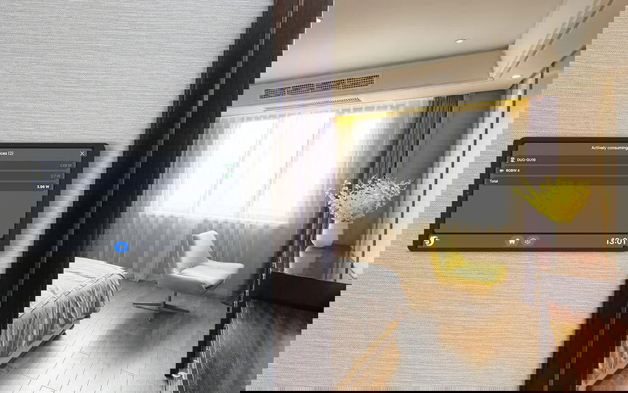 Shelly Wall Display X2 - inteligentny panel sterowania z przekaźnikiem 5 A WiFi/Bluetooth + czujnik BLU H&T - czarny