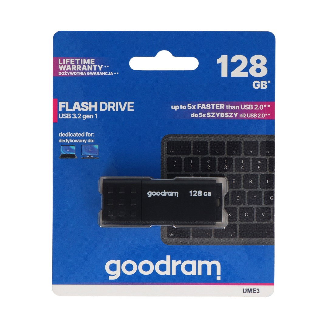 GoodRam USB-Stick – USB 3.2 Gen 1 – UME3 Schwarz 128 GB