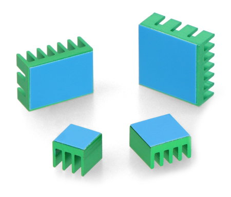 Raspberry Pi 4 kompatibles Kühlkörperset, grün, 4 Stück.