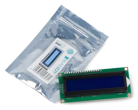 LCD-Display 2x16 Zeichen blau mit Anschlüssen - justPi