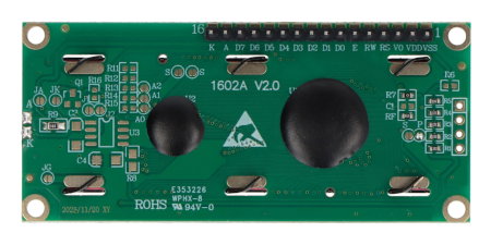 LCD-Display 2x16 Zeichen blau mit Anschlüssen - justPi