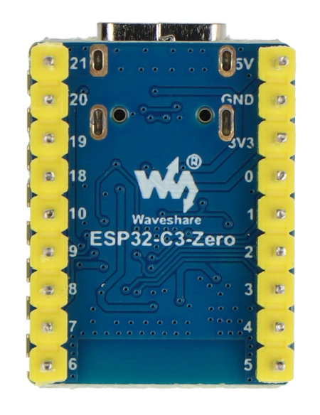 ESP32-C3-Zero – WiFi/Bluetooth-Entwicklungsboard – mit Anschlüssen – ESP32-C3FN4 – Waveshare 25532