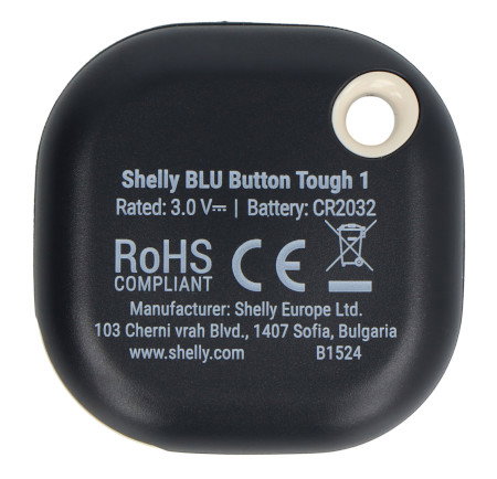 Shelly Blu Button Tough 1 – Bluetooth-Aktions- und Szenenaktivierungstaste – Schwarz
