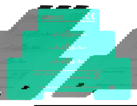 Zamel Supla GBM-03 - moduł bezpiecznikowy - ochrona trójfazowa 3 x 500 mA