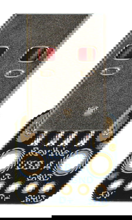 Moduł z dwustronnym wtykiem USB typu A - złącze do płytki stykowej - Adafruit 6001