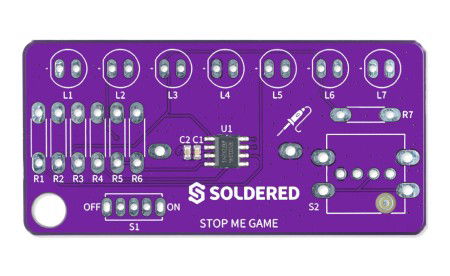 Stop Me game - zestaw edukacyjny do nauki lutowania - Attiny404 - Soldered 333138