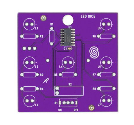 LED dice - zestaw edukacyjny do nauki lutowania - Attiny404 - Soldered 333140