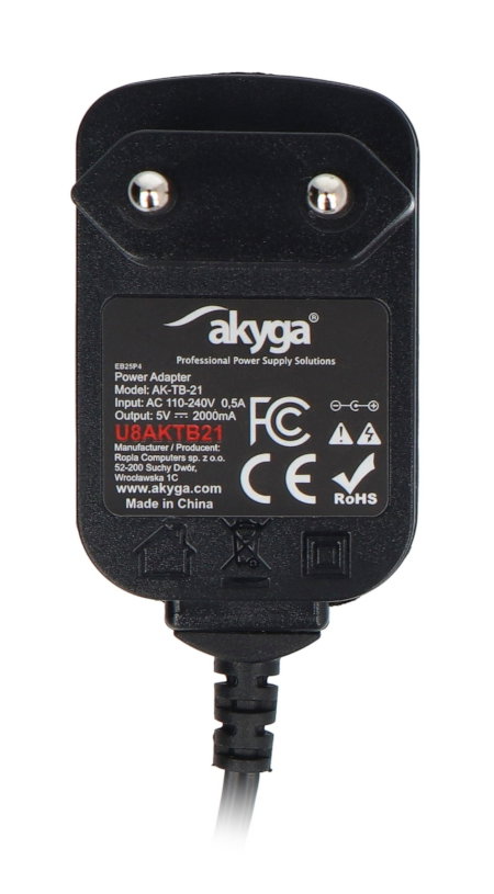 Akyga AK-TB-21 Schaltnetzteil 5V/2A 10W - DC-Stecker 2,5/0,7 mm