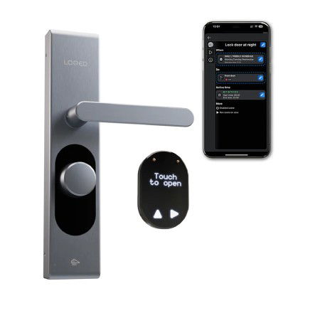 Shelly LOQED Smart Lock - inteligentny zamek do drzwi WiFi / Bluetooth - aplikacja Android / iOS - srebrny