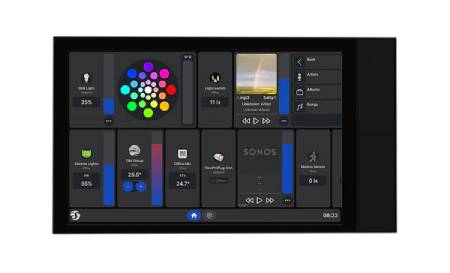 Shelly Wall Display XL - inteligentny panel sterowania z przekaźnikiem 5 A WiFi / Bluetooth - czarny