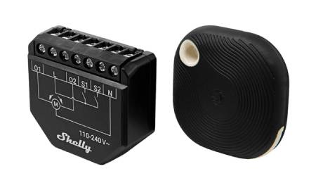 Shelly Shutter + BLU Button Tough 1 - sterownik rolet + przycisk aktywacji akcji i scen - WiFi / Bluetooth