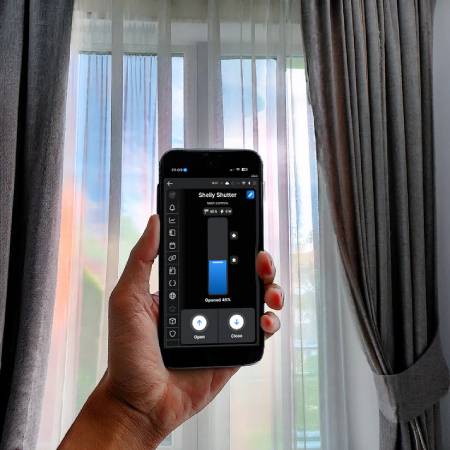 Shelly Shutter + BLU RC Button 4 - 2x sterownik rolet + pilot aktywacji akcji i scen - WiFi / Bluetooth