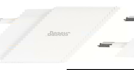 Baseus Kompaktes Schnellladegerät USB-A/USB-C Netzteil – 5 V/3 A 20 W – Weiß