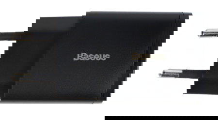 Baseus Kompaktes Schnellladegerät mit 3 USB-A-Anschlüssen – 5 V/3,4 A, 17 W – Schwarz