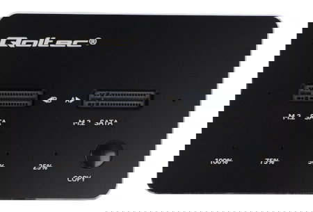 Dockingstation für 2x SSD M.2 SATA NGFF-Laufwerke - USB Typ C - Qoltec 50310