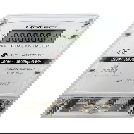 Einphasiger 230-V-Energieverbrauchszähler für DIN-Schiene - Qoltec 50888