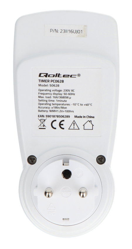 Digitaler Timer PC0628 3680 W 16 A - Qoltec 50628