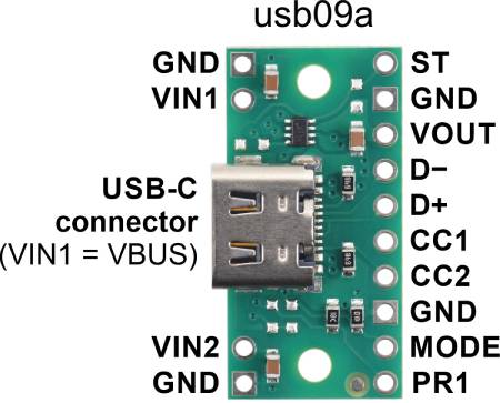 USB-Typ-C-Stromanschluss mit TPS2116-Multiplexer – usb09a – Pololu 3728
