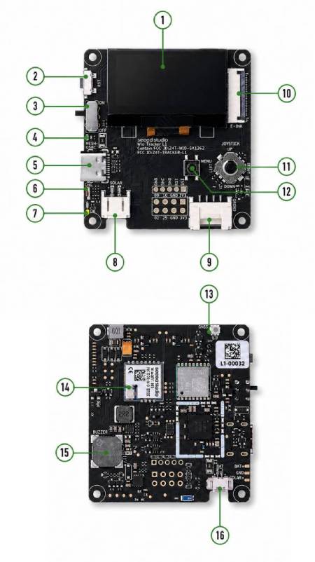 Wio Tracker L1 – LoRa Meshtastic Entwicklungsmodul mit GPS, nRF52840 und OLED-Bildschirm – Seeedstudio 114993648
