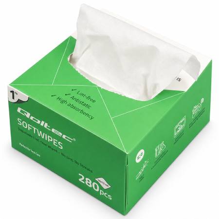 Staubfreie Glasfasertücher - 280 Stück - Qoltec 54266