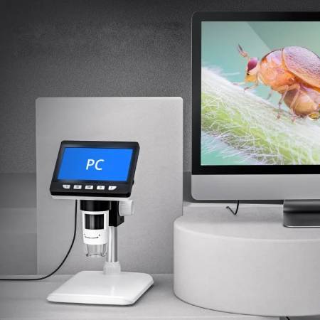 307B Digitalmikroskop – 1000-fache Vergrößerung, 2 MP, 8 LEDs, 4,3-Zoll-LCD-Bildschirm