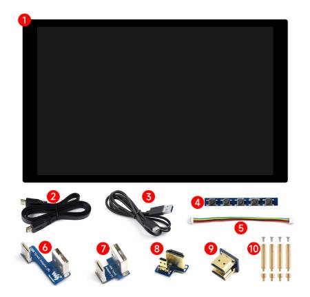 10,1-Zoll-DP-CAPLCD-kapazitiver Touchscreen, LCD-IPS, 1280 x 800 Pixel, HDMI + USB – Waveshare 23739