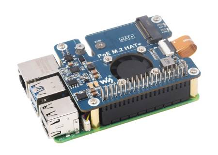 PoE M.2 HAT+ – PCIe-Adapter für NVMe M.2-Laufwerke mit PoE-Unterstützung – für Raspberry Pi 5 – Waveshare 28411