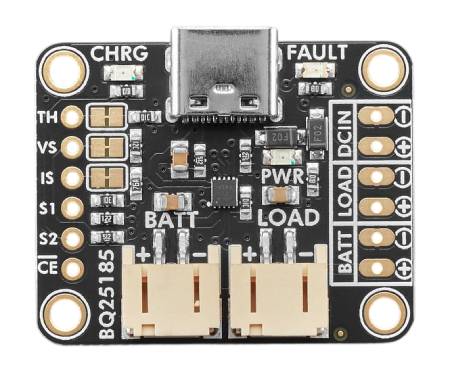 Li-Pol / Li-Ion / Li-Fe 5V bq25185 USB Typ-C / DC / Solarpanel-Akkulademodul - Adafruit 6091