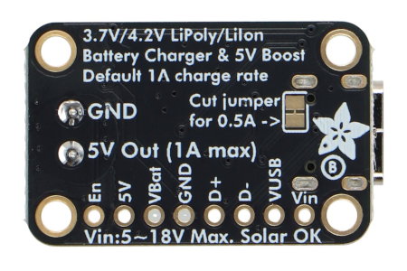 Li-Pol / Li-Ion 5V bq25185 Akku-Lademodul USB Typ-C / DC / Solarpanel - Adafruit 6106