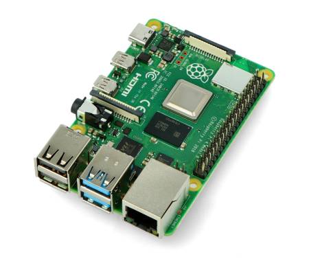 Raspberry Pi 4 Modell B, Dualband-WLAN, Bluetooth, 2 GB RAM, 1,8 GHz – Dual-RAM-Version