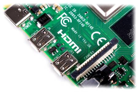 Raspberry Pi 4 Modell B, Dualband-WLAN, Bluetooth, 2 GB RAM, 1,8 GHz – Dual-RAM-Version